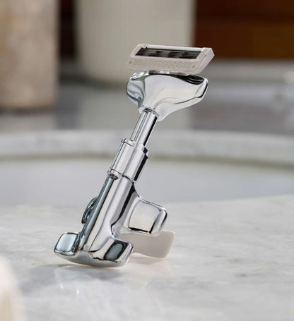 Shaving razor on a marble surface