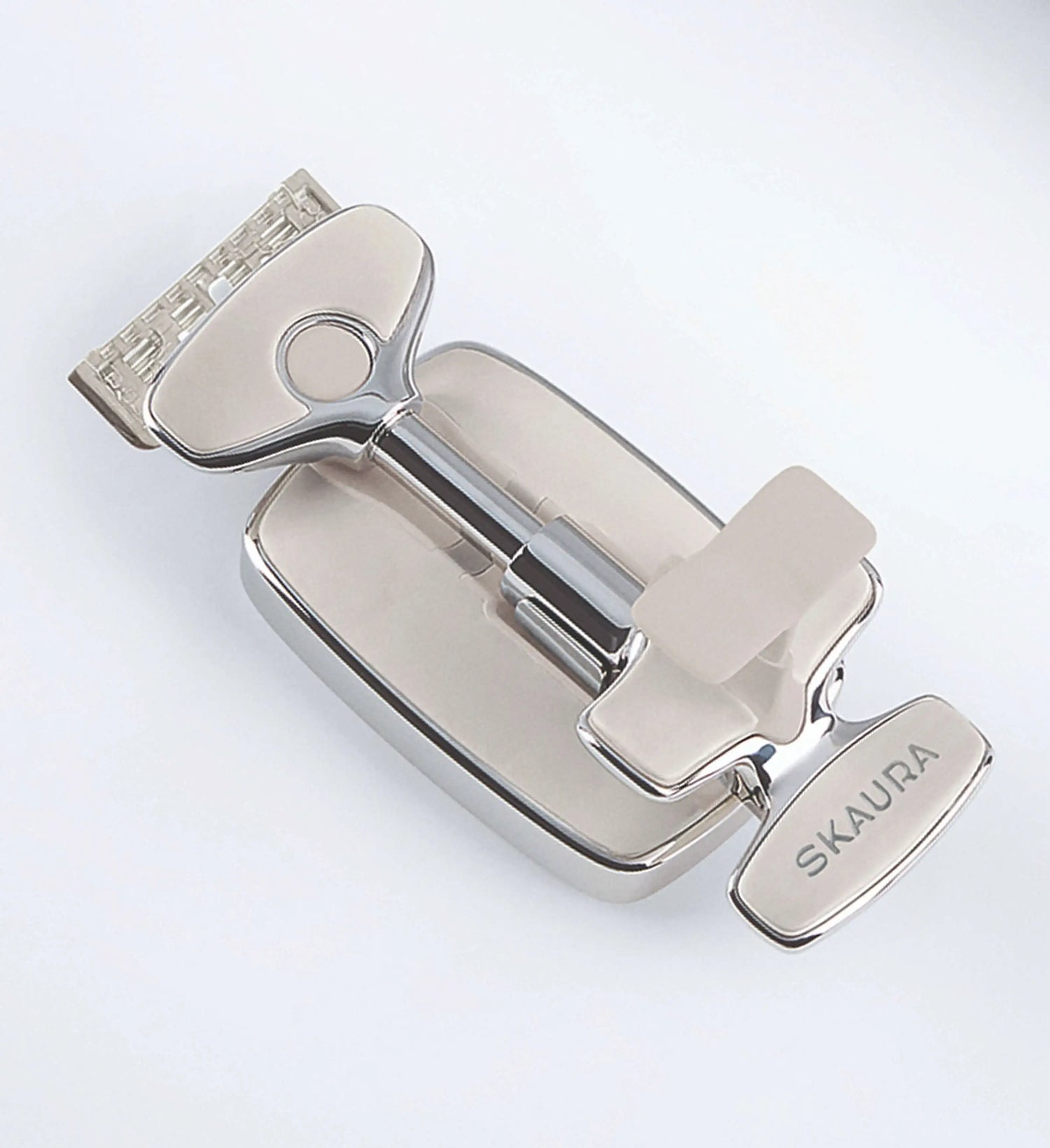 Silver door handle with &