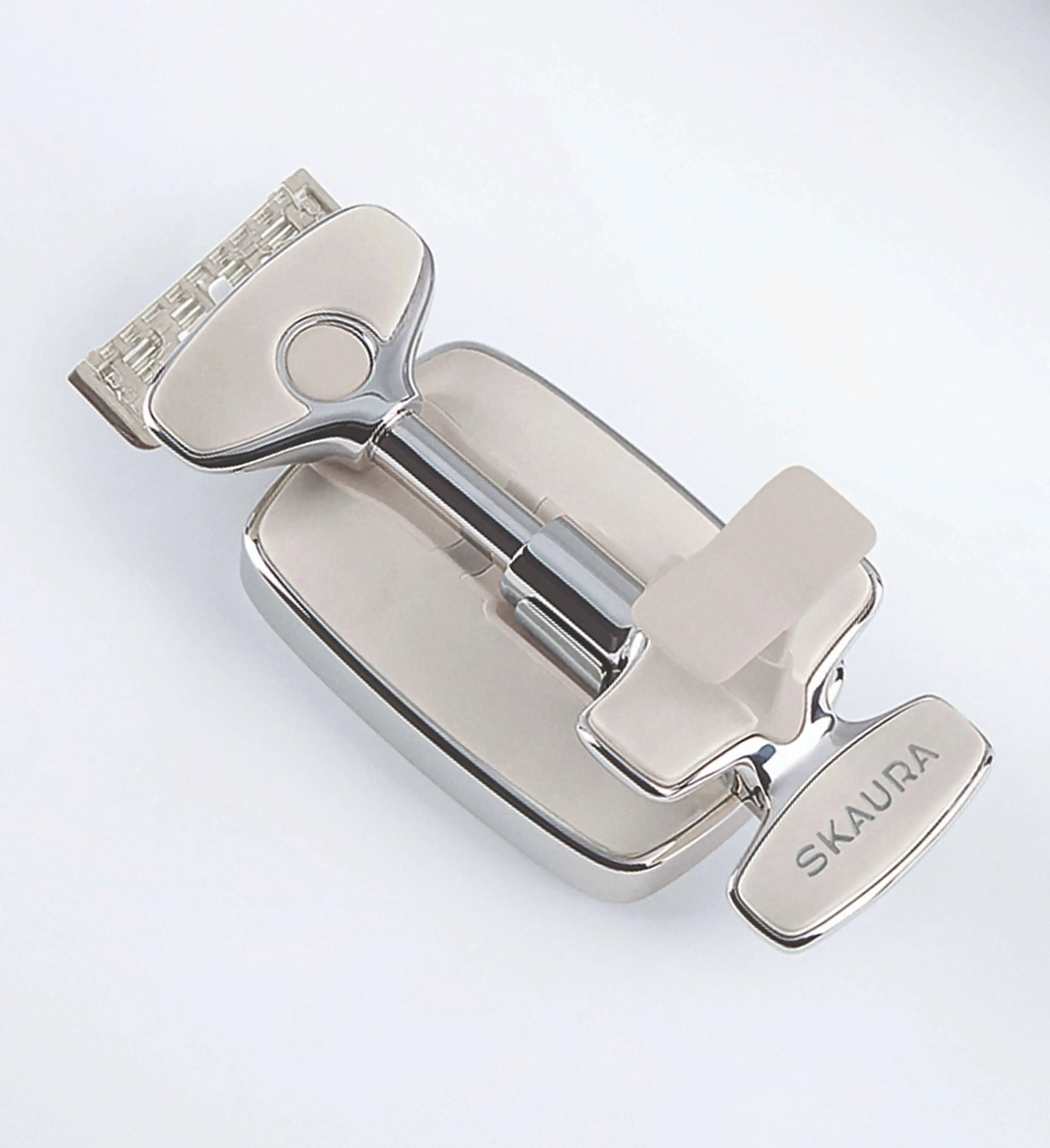 Silver door handle with &